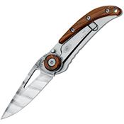 Fox 463DCB Trendy Damascus Framelock Knife Cocobolo Handles