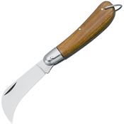 Fox 36917B Hawkbill Satin Folding Knife Brown Handles