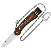 Fox 404 Mushroom Satin Folding Knife Brown Handles