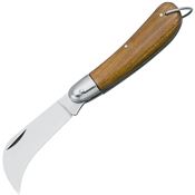 Fox 36919B Hawkbill Stonewash Folding Knife Brown Handles