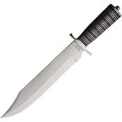 Fox-N-Hound 122 Bowie Satin Fixed Blade Knife Stacked Black Handles
