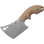 Kizer 1039C2 Mini Butcher Stonewash Fixed Blade Knife Brown Handles