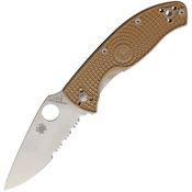 Spyderco 122PSTN Tenacious Linerlock Knife Tan FRN