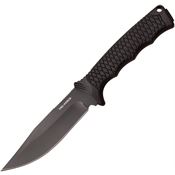 Tac Force FIX012BK Black Fixed Blade Knife Black Rubberized Handles