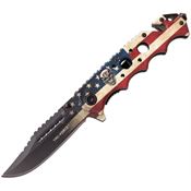 Tac Force 809F Flag/Skull Linerlock Knife A/O