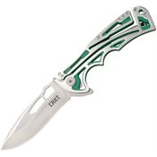 CRKT 5241 Nirk Klecker Lock Tighe Knife Green/Gray Handles