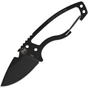 DPX Gear HTX023 HEAT Hiker Black Fixed Blade Knife Skeletonized Handles