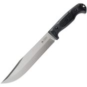 Kizlyar 0127 Bastardo Bowie Sleipner Satin Fixed Blade Knife Black Handles