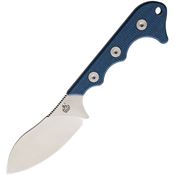 QSP Knife 125D Neckmuk Neck Satin Fixed Blade Knife Blue Handles