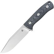 QSP Knife 134B Bison Denim Satin Fixed Blade Knife Blue Jean Handles