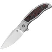QSP Knife 136B Legatus Framelock Knife Gray/Red/Carbon Fiber Handles