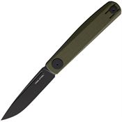 Real Steel 7866 Gslip Compact Black Finish Knife Od Green Handles
