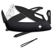Swiza S1031010 Single Hand Swiss Black Knife Black Handles
