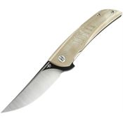 Bestech G30C2 Swift Satin Linerlock Knife Beige Handles