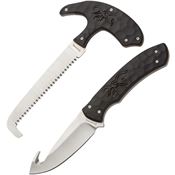 Browning 0420B BR0420B Primal Combo Fixed Blade Knives Black Handles