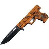 China Made 300227SO Gun Linerlock Knife Camo Born Hunt