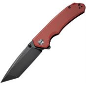 Civivi 2023B Brazen Black Stonewashed Linerlock Knife Burgundy Handles