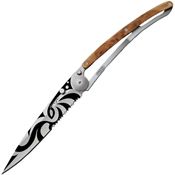 Deejo 1CB512 Tattoo Linerlock Knife 37g Tribal