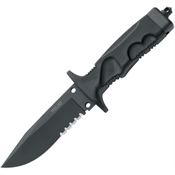 Fox 0171104 Miles Combat Trooper Black Fixed Blade Knife Black Forprene Handles