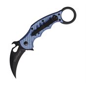 Fox 599BLT Karambit Framelock Knife Blue Twill Carbon Fiber Handles