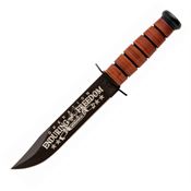 Ka-Bar 9170 USN OEF Afghanistan Bowie Black Fixed Blade Knife Stacked Leather Handles