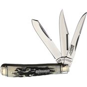 Marbles 481 Three Blade Serpentine Folding Knife Black Handles