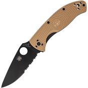 Spyderco 122PSTNBK Tenacious Linerlock Knife Tan