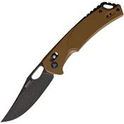 SRM 9201GW 9201 Ambi Lock Black Folding Knife Brown Handles