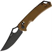 SRM 9202GW 9202 Ambi Lock Black Folding Knife Brown Handles