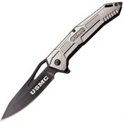 USMC A1060GY USMC Black Framelock Knife A/O Gray Handles