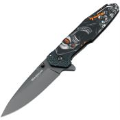 Boker Magnum 01MB230 Screaming Skull Framelock Knife Stainless Handles