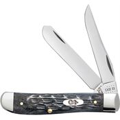 Case 58414 Mini Trapper Crandall Carbon Knife Gray Jigged Handles