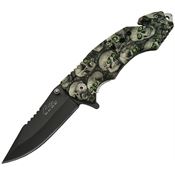 China Made 300354 Skull Eyes Linerlock Knife A/O