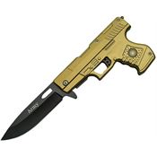 China Made 300227GN Gun Linerlock Knife Army Green