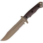 Halfbreed LIK01DE Large Infantry Serrated Teflon Fixed Blade Knife Dark Earth Handles