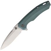 QSP Knife 116B Woodpecker Framelock Knife Green Handles