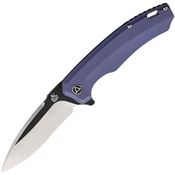 QSP Knife 116C Woodpecker Framelock Knife Blue Handles
