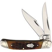 Rough Rider 2289 Copperhead Amber Jigged Bone