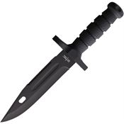 S-TEC 228699 Bowie Black Fixed Blade Knife Black Textured Handles