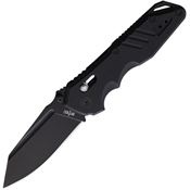 S-TEC S016BK STTS016BK Black Folding Knife Black Handles