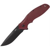 CRKT K800RKP Shenanigan Assisted Opening Knife Maroon Handles