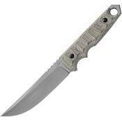 Fox 634MOD Ryu Tactical Stonewash Fixed Blade Knife Green Handles