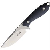 S-TEC 228541 Satin Fixed Blade Knife G10 Black Handles