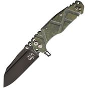 Wander Tactical 200G Mistral Button Lock Knife Green Handles