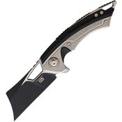 EOS 095 Mini Nautilus Black Framelock Knife Black/Silver Handles