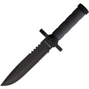 Humvee VKFXB01 Next Gen Survival Serrated Black Fixed Blade Knife Black Handles