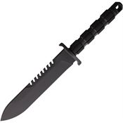 Jesse James 4DP Big Fixie Survival Bowie Drop Black Fixed Blade Steel Hollow Handles