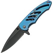 China Made 300523BL Black Folding Knife Blue Handles