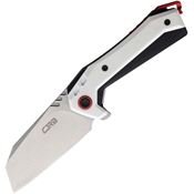 CJRB 1919WH Tigris Stonewash Knife Black & White Handles