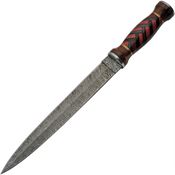 Damascus 1271 Fixed Blade Red/Black